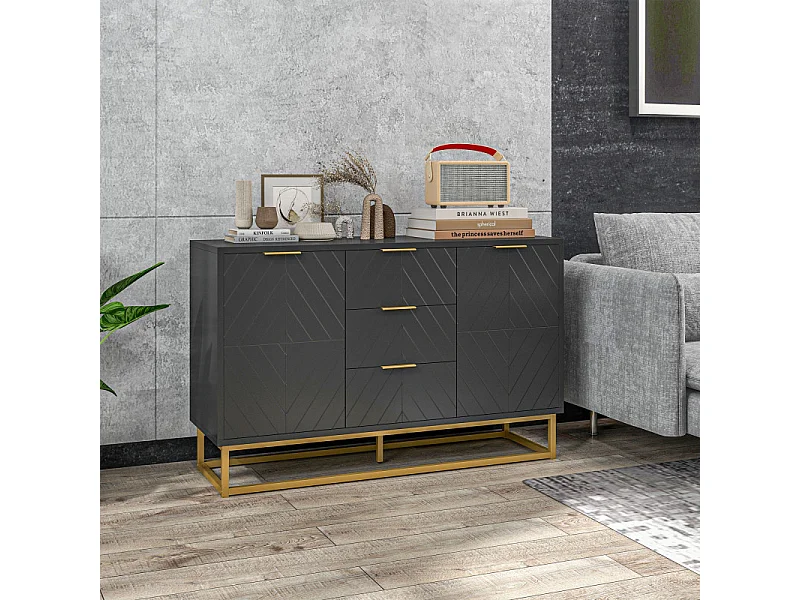 Buffet design NOLITA noir et or