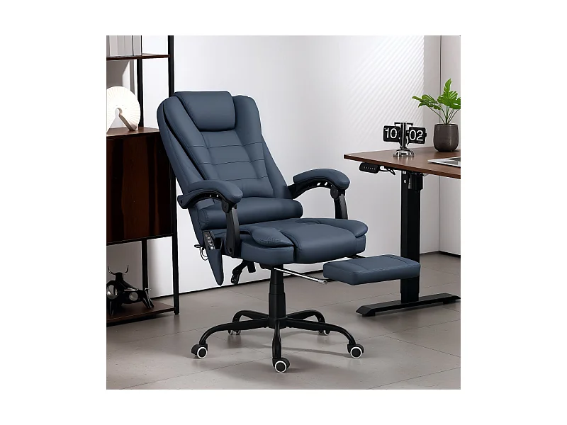 Fauteuil de direction massant PAOLO bleu 