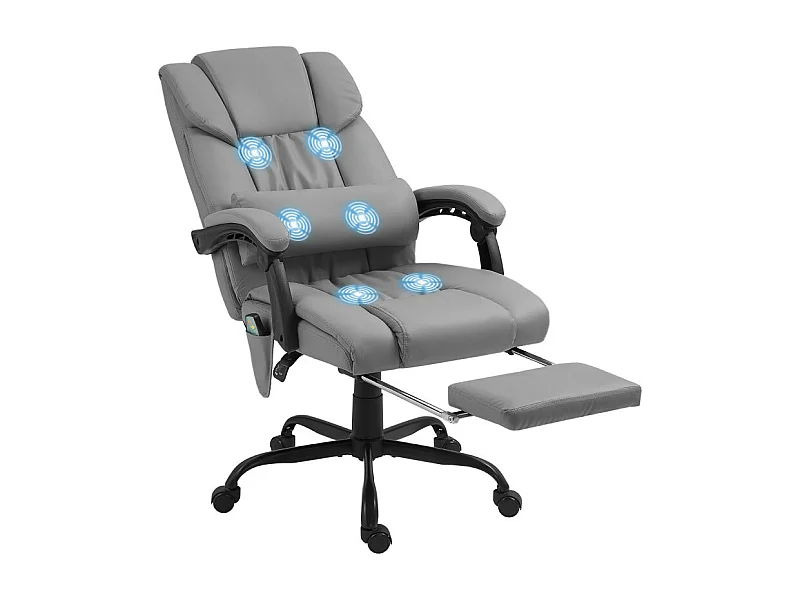 Fauteuil de bureau direction massant inclinable réglable gris