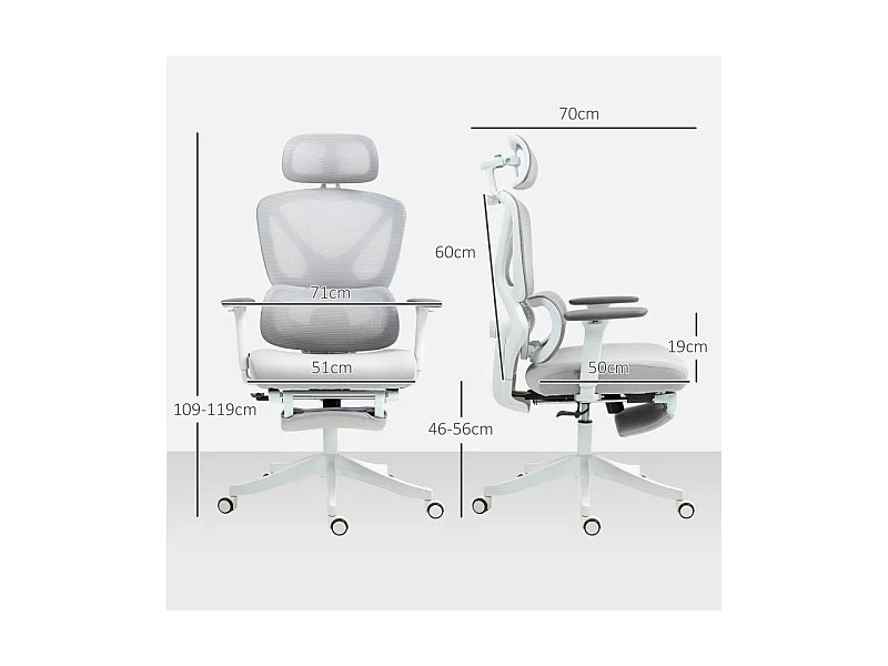 Chaise de bureau ergonomique INEX gris