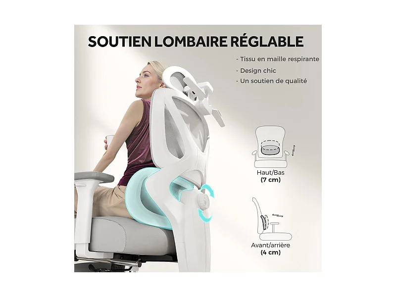 Chaise de bureau ergonomique INEX gris