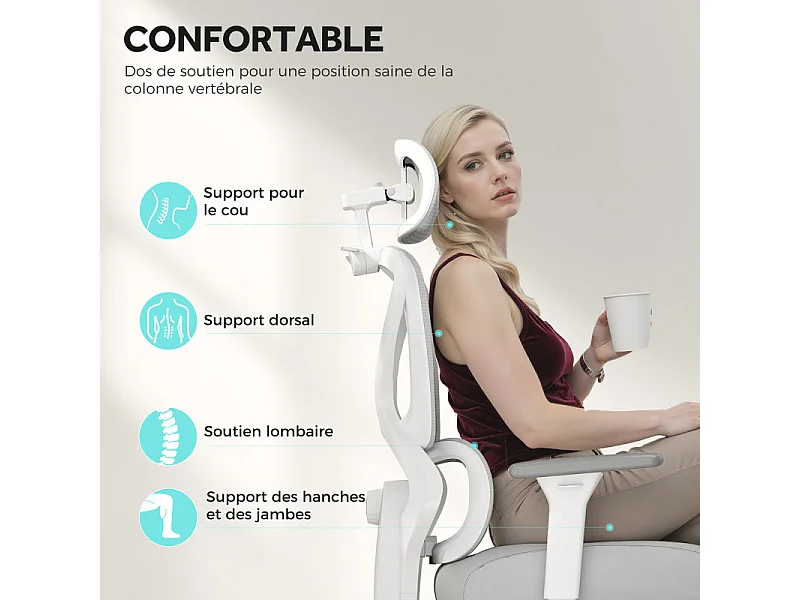 Chaise de bureau ergonomique INEX gris