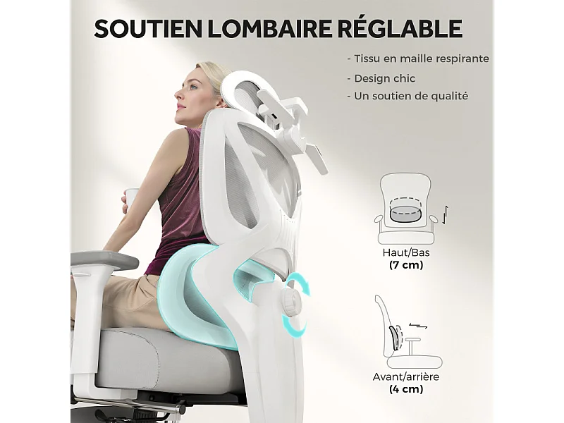 Chaise de bureau ergonomique INEX gris