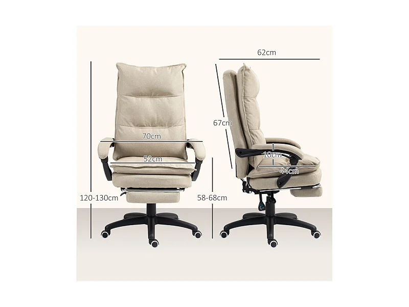Fauteuil de direction massant STANNY beige