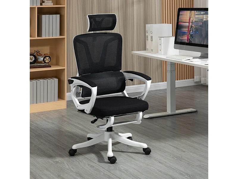 Fauteuil de bureau ergonomique inclinable réglable avec repose-pied