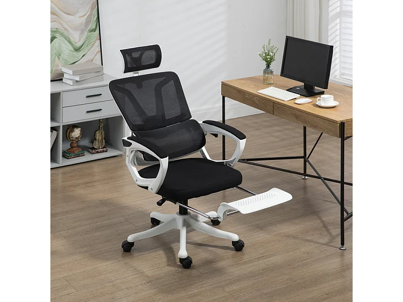 Fauteuil de bureau ergonomique inclinable réglable avec repose-pied