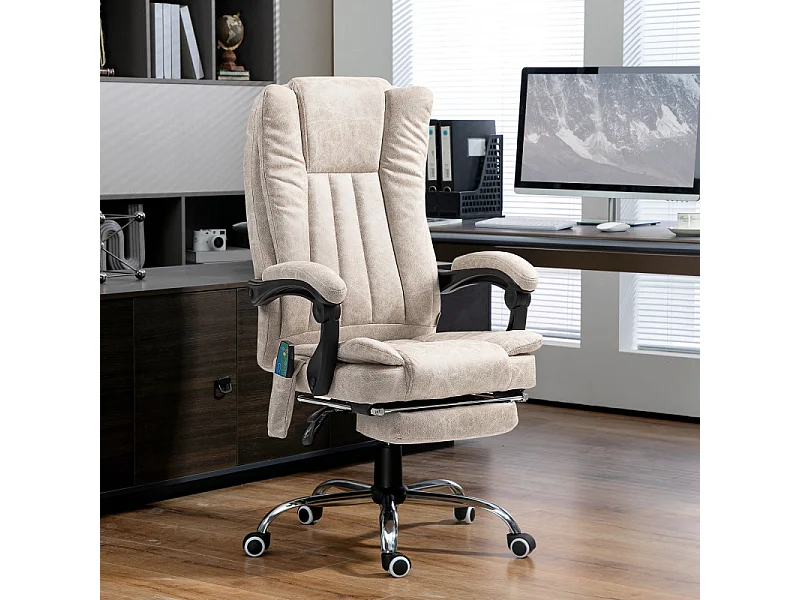 Fauteuil de direction chauffant massant KRISTOF sable 