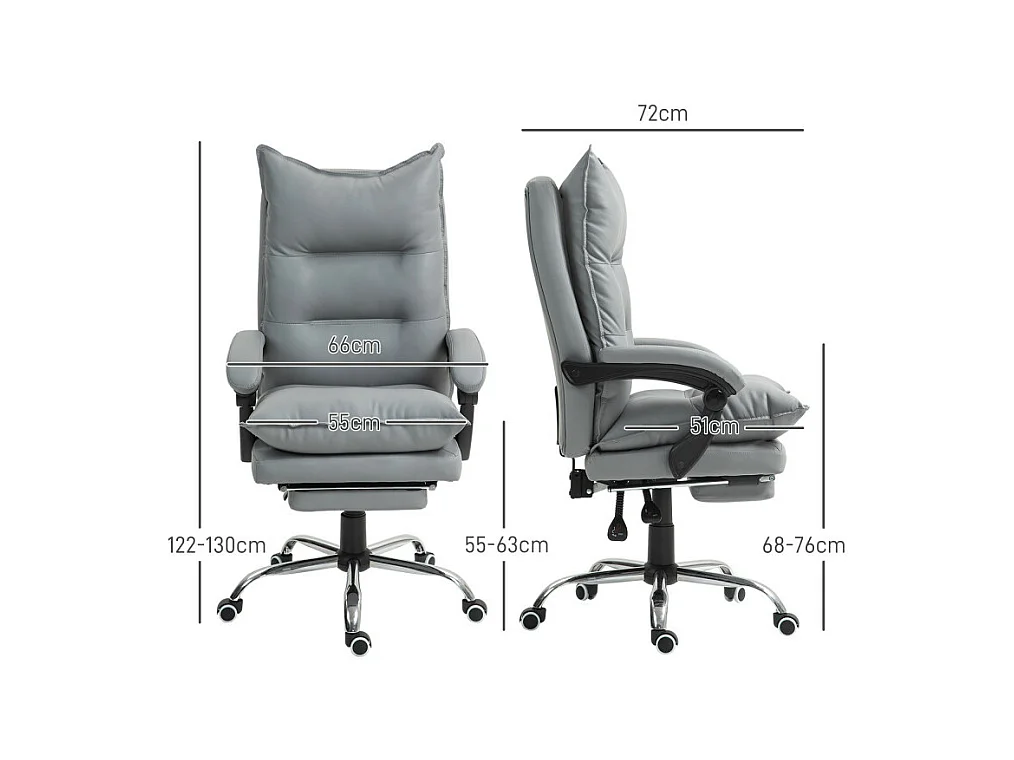 Fauteuil de bureau direction avec repose-pied PU