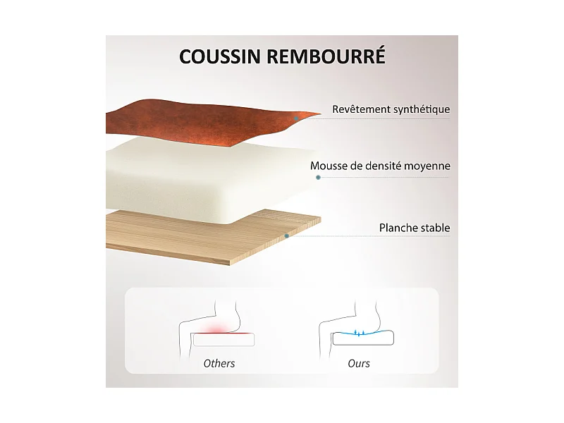 Chaise de bureau direction réglable bascule verrouillable marron effet vieilli