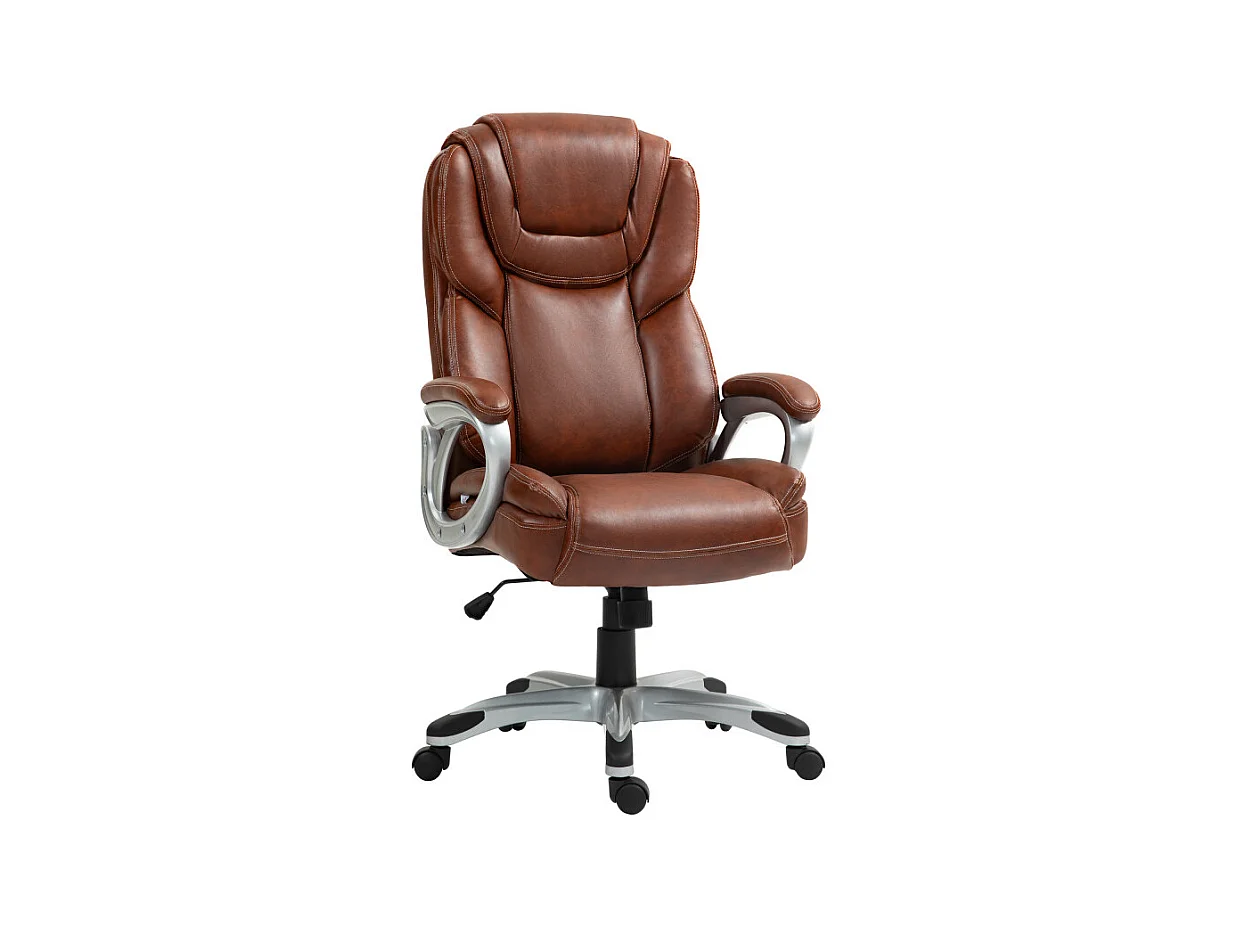 Chaise de bureau direction réglable bascule verrouillable marron effet vieilli