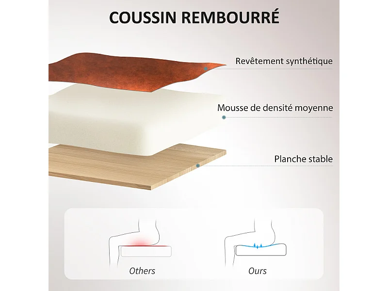 Chaise de bureau direction réglable bascule verrouillable marron effet vieilli