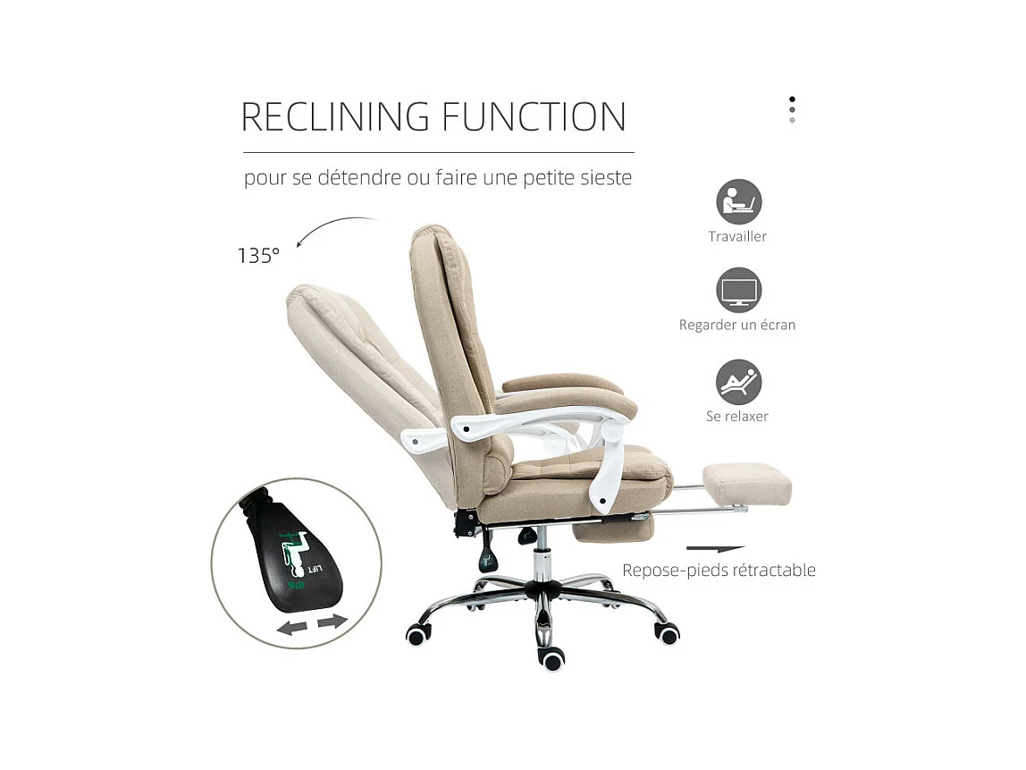 Fauteuil de bureau manager LUXEL beige