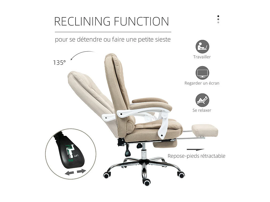 Fauteuil de bureau manager LUXEL beige