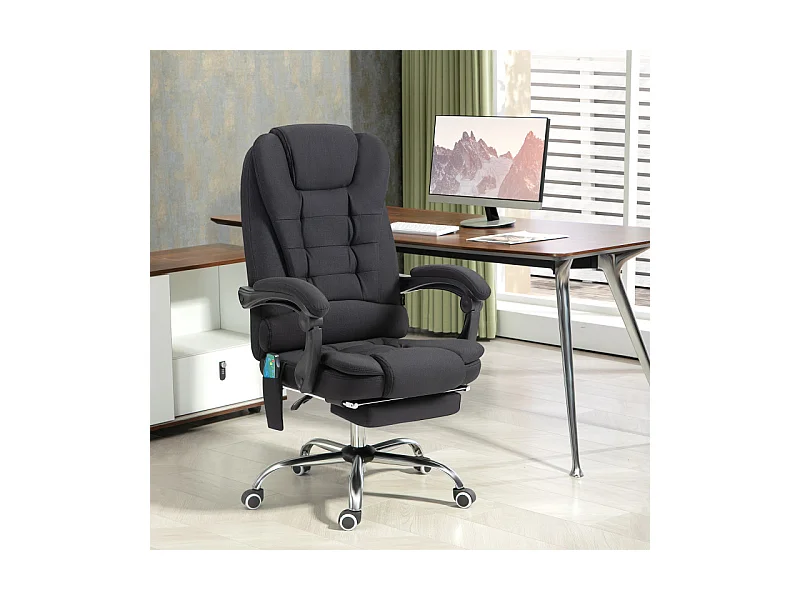 Fauteuil de direction chauffant massant JACKO noir