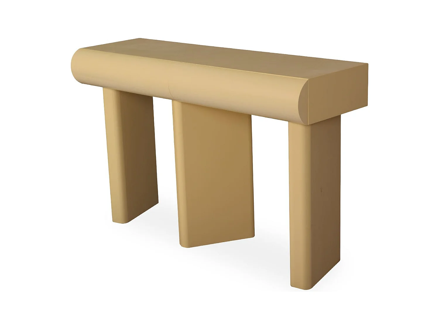 Console design 2 tiroirs L120cm avec pieds obliques Mezade Beige