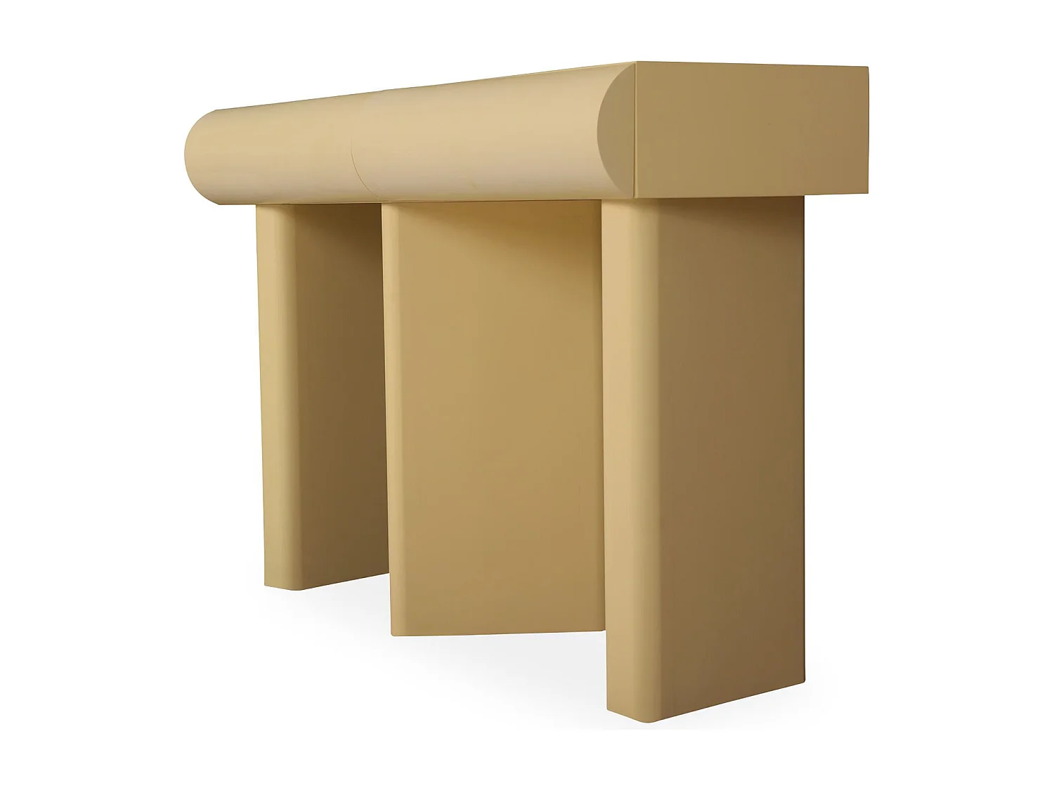 Console design 2 tiroirs L120cm avec pieds obliques Mezade Beige