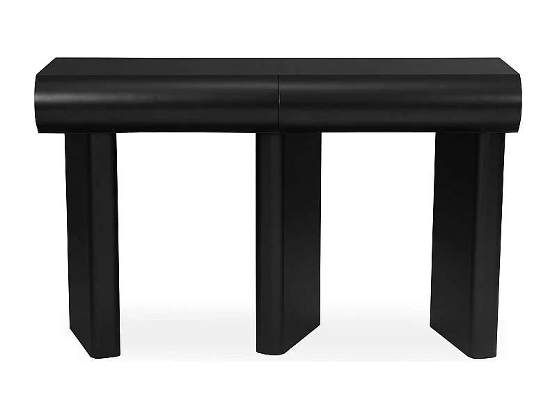 Console design 2 tiroirs L120cm avec pieds obliques Mezade Noir