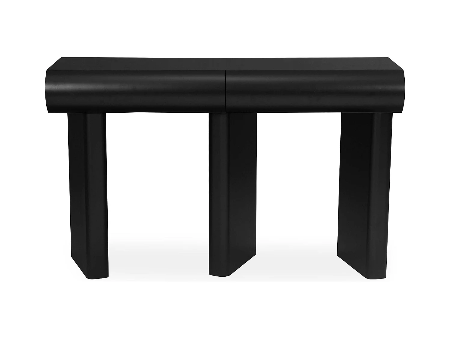 Console design 2 tiroirs L120cm avec pieds obliques Mezade Noir