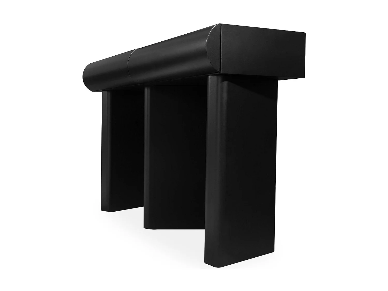 Console design 2 tiroirs L120cm avec pieds obliques Mezade Noir