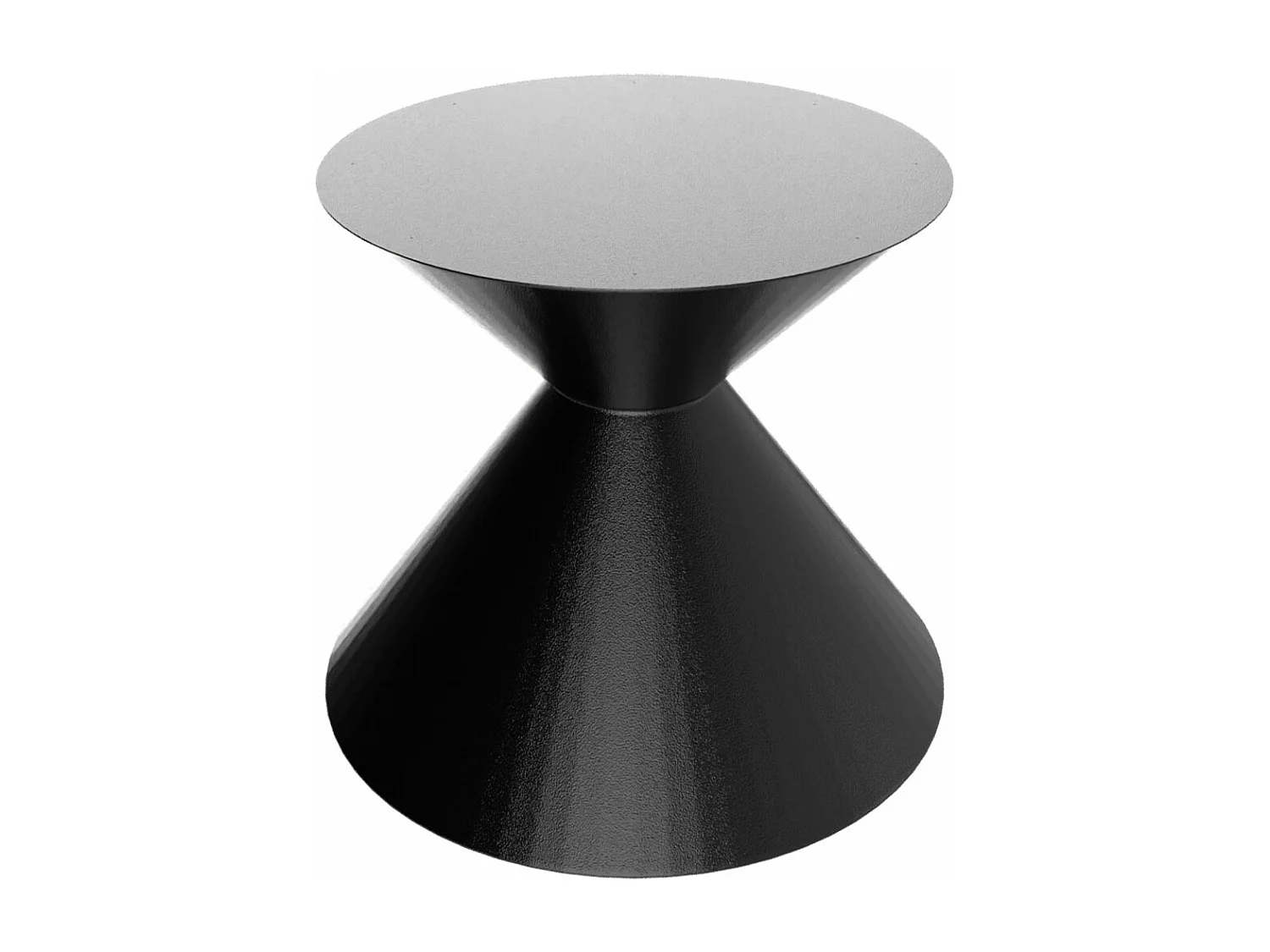 Graal Black - Mesa Redonda Ø120 cm Base Metálica Duplo Cone Preto e Tampo em Madeira Laminada Ebony