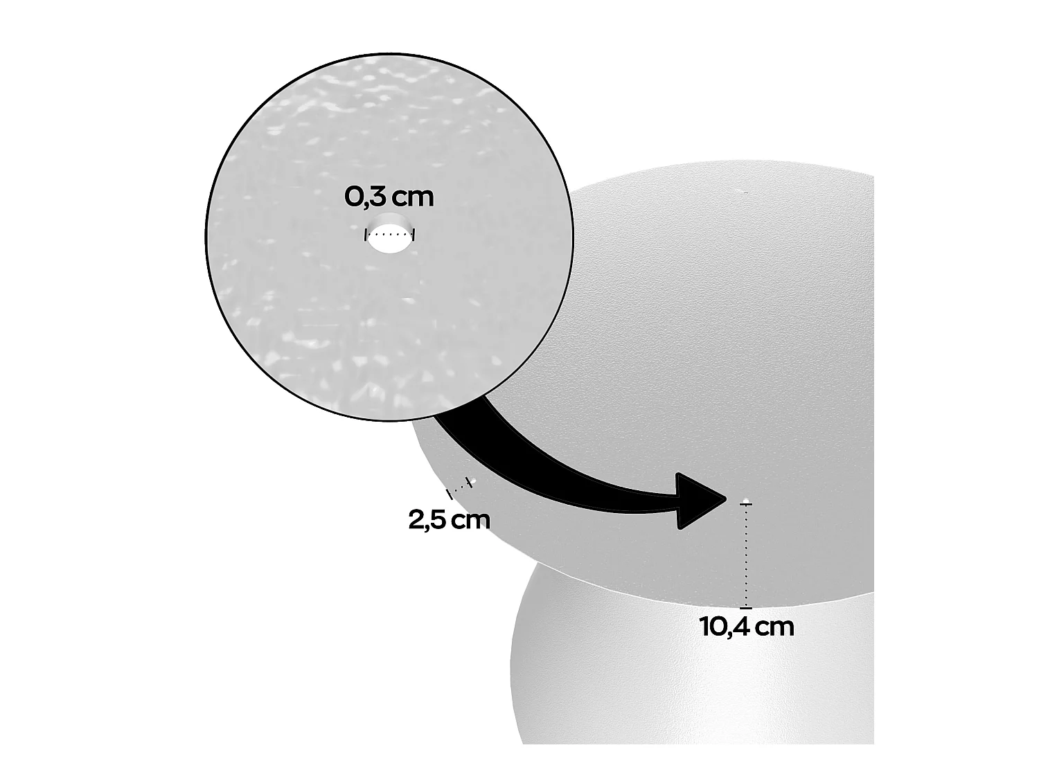 Artù White - Tavolo da pranzo rotondo ⌀ 120 cm in legno laminato con base a cono in metallo-Nero