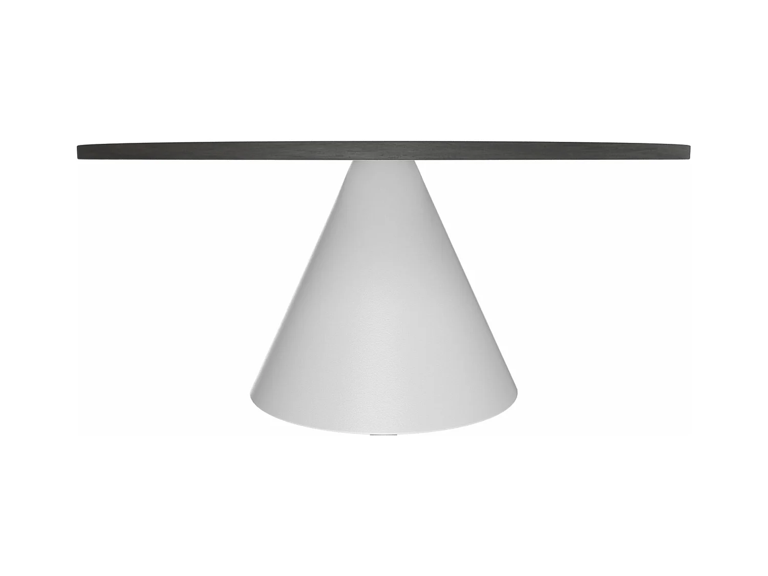 Artù White - Tavolo da pranzo rotondo ⌀ 120 cm in legno laminato con base a cono in metallo-Nero