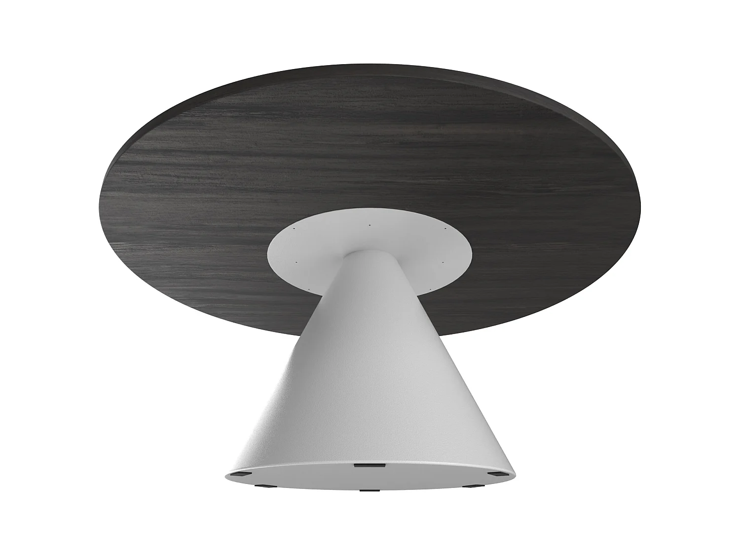 Artù White - Tavolo da pranzo rotondo ⌀ 120 cm in legno laminato con base a cono in metallo-Nero