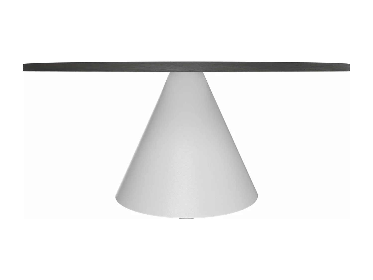 Artù White - Mesa de jantar redonda ⌀ 120 cm de madeira laminada com base de cone de metal-Preto
