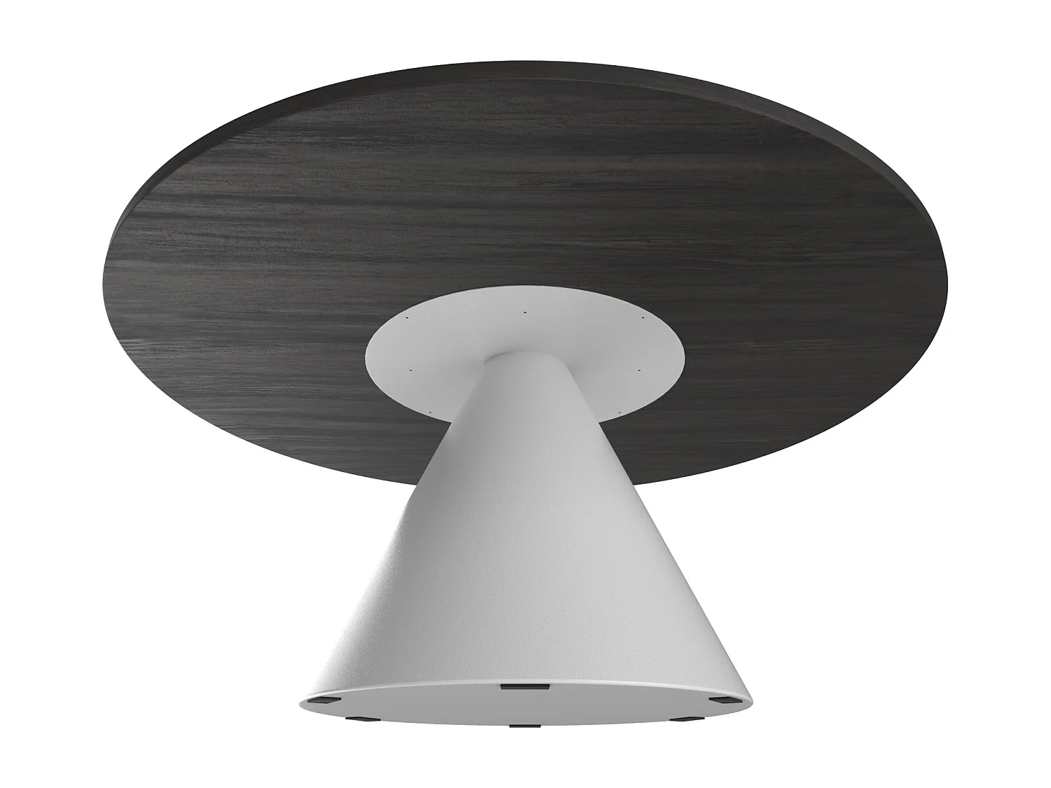 Artù White - Mesa de jantar redonda ⌀ 120 cm de madeira laminada com base de cone de metal-Preto