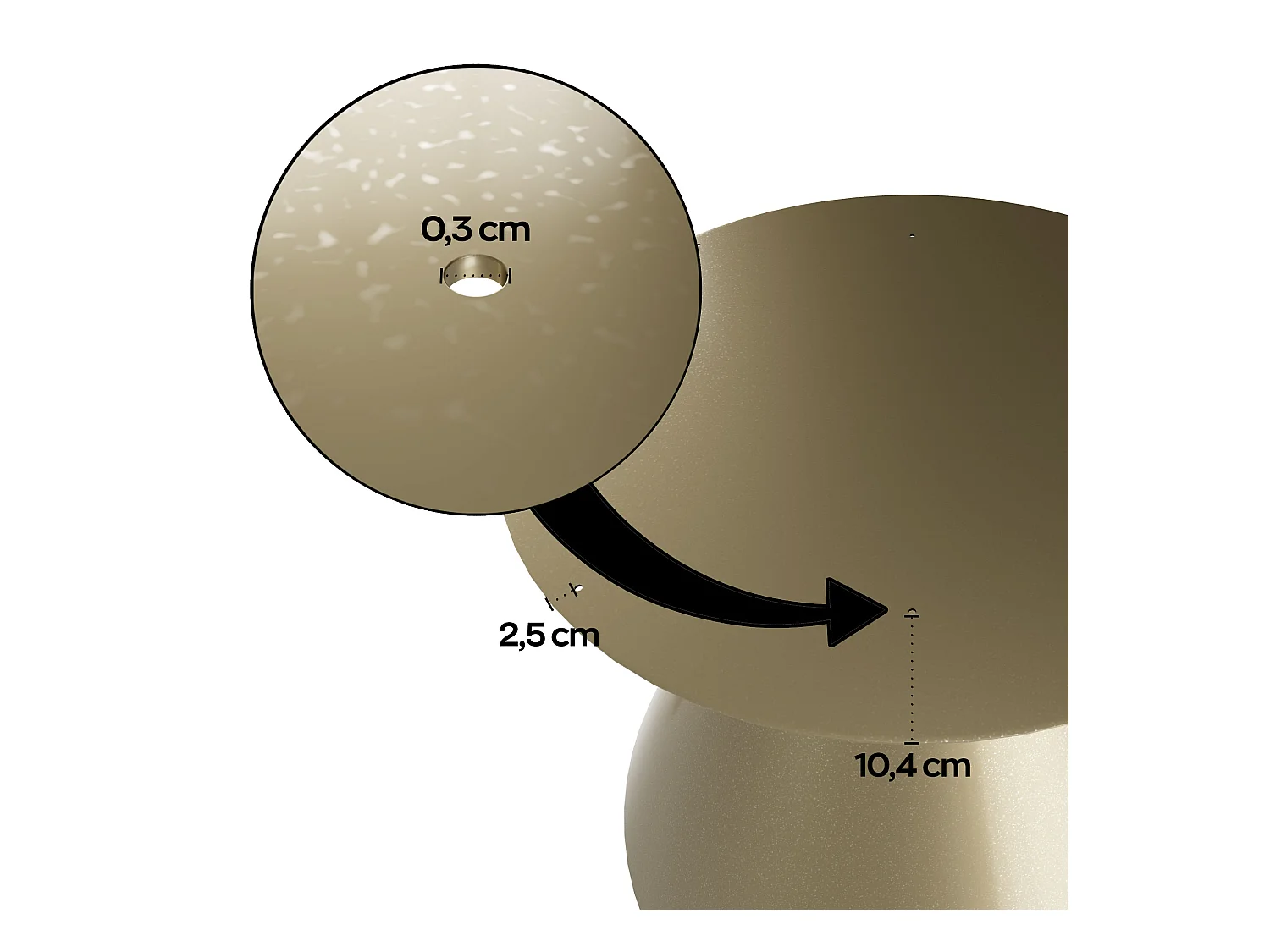 Artù Brass - Table de salle à manger ronde ⌀ 120 cm en bois stratifié avec base conique en métal-Blanc