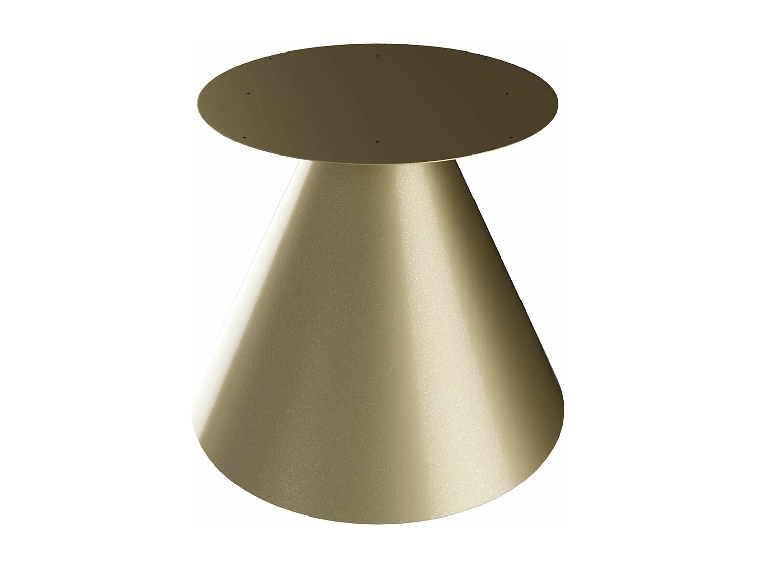 Artù Brass - Mesa de jantar redonda ⌀ 120 cm de madeira laminada com base de cone de metal-Branco