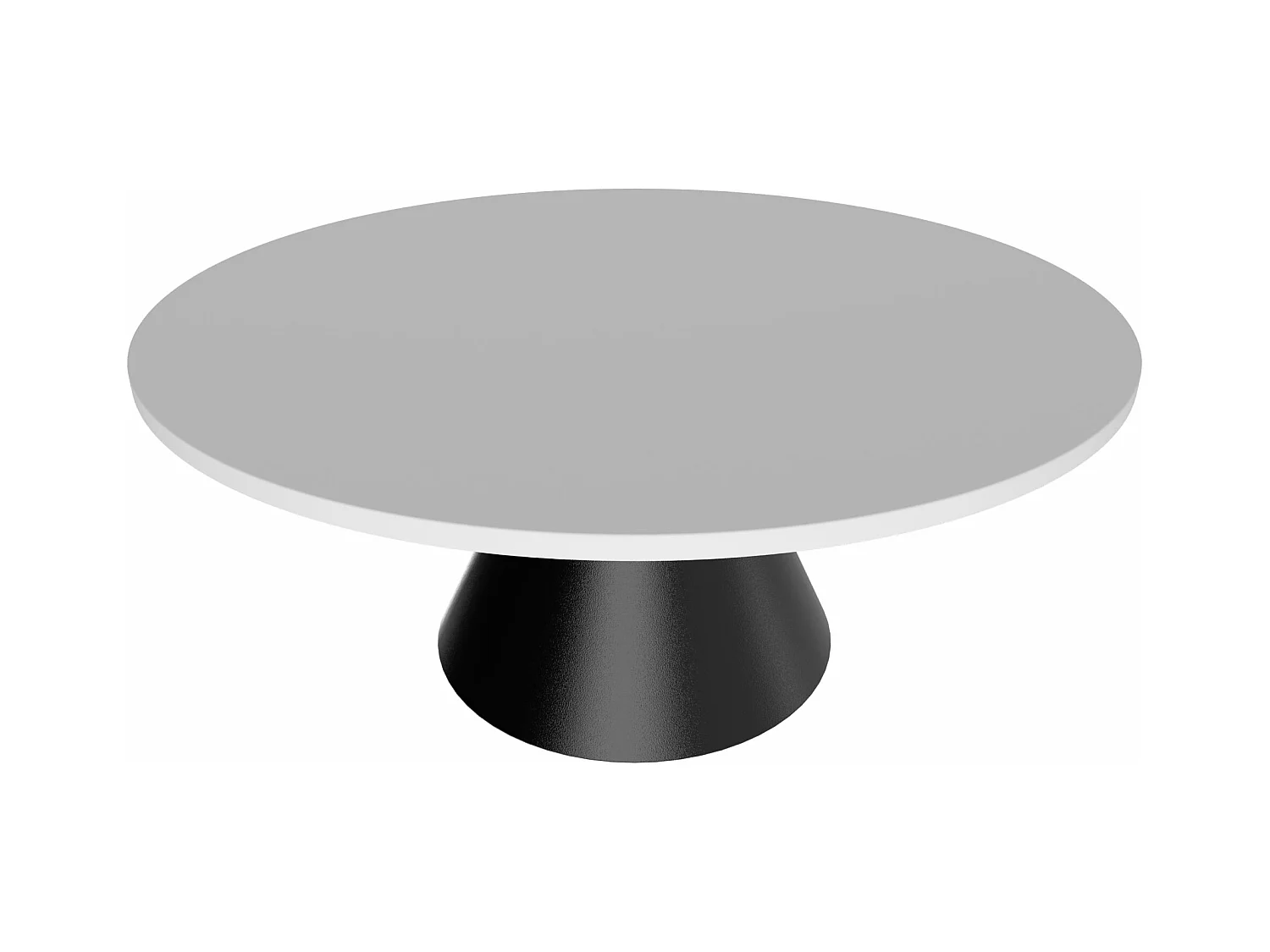 Artù Black - Table de salle à manger ronde ⌀ 120 cm en bois stratifié avec base conique en métal-Blanc