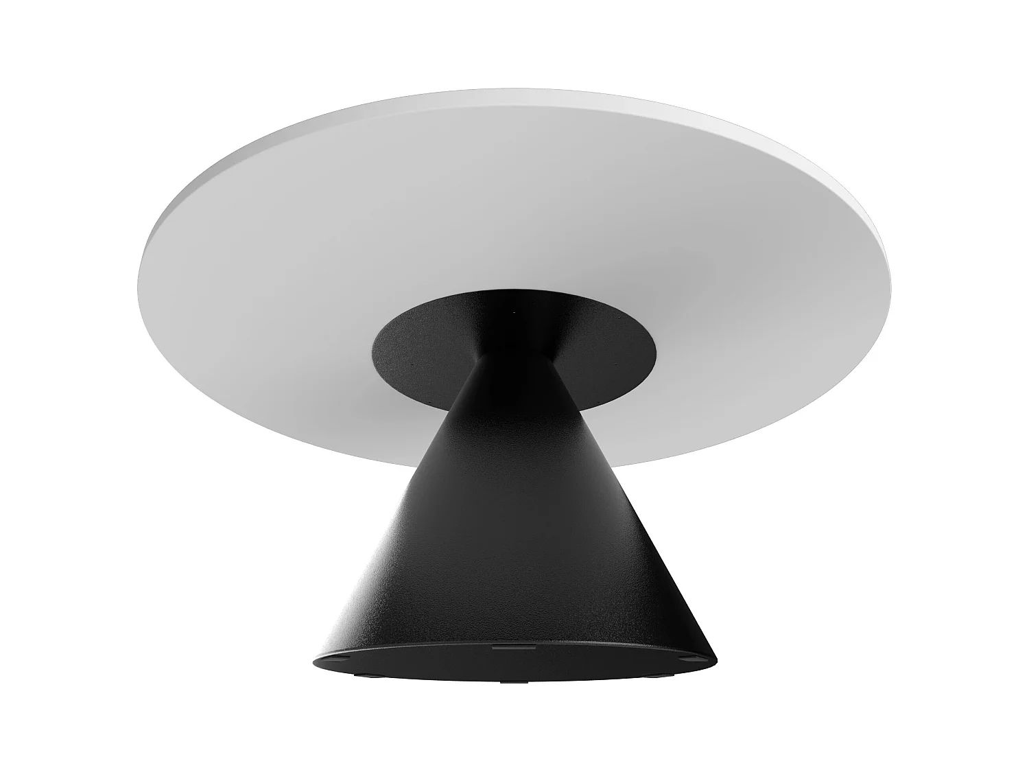 Artù Black - Table de salle à manger ronde ⌀ 120 cm en bois stratifié avec base conique en métal-Blanc