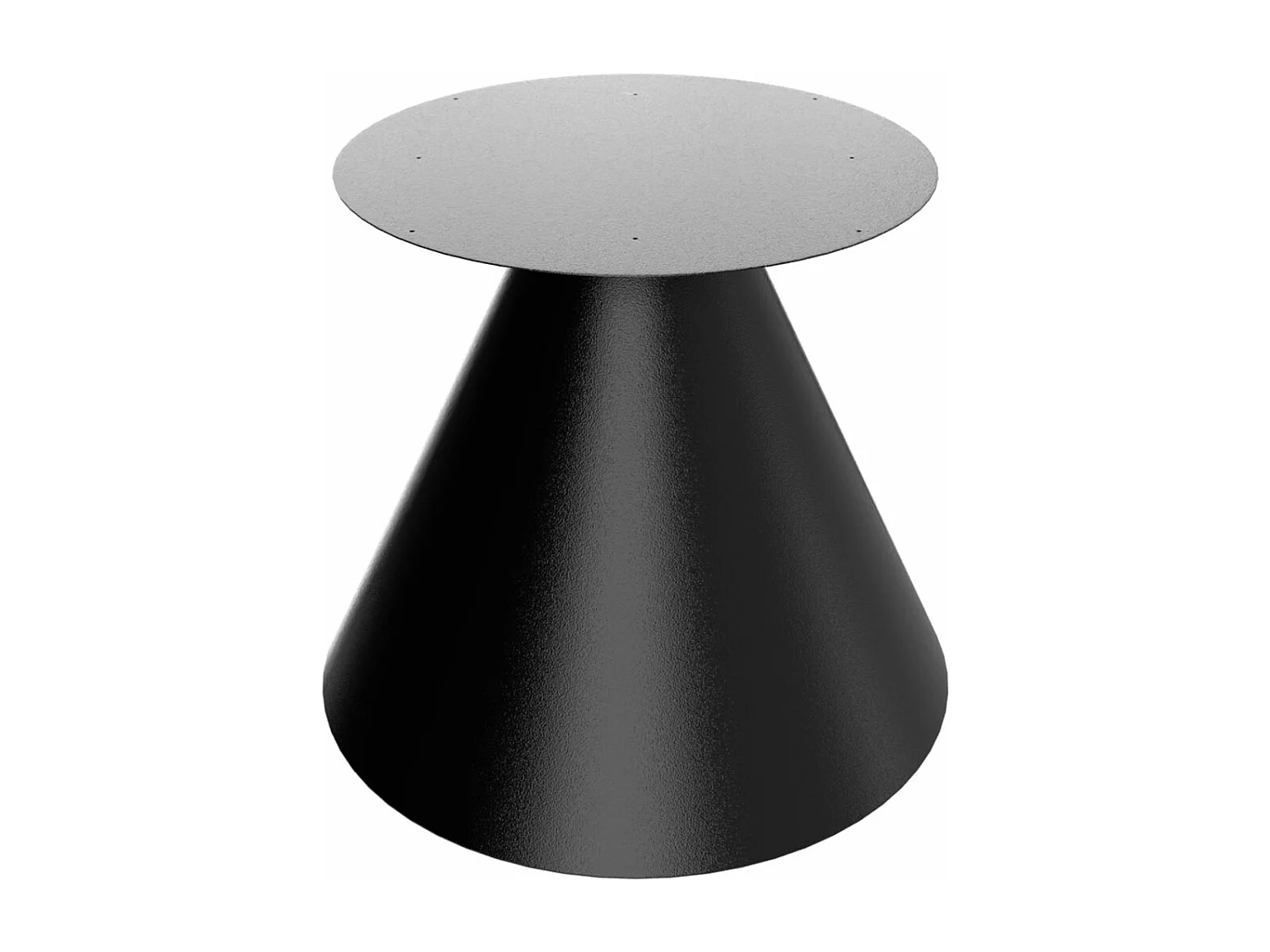 Artù Black - Mesa de jantar redonda ⌀ 120 cm de madeira laminada com base de cone de metal-Branco