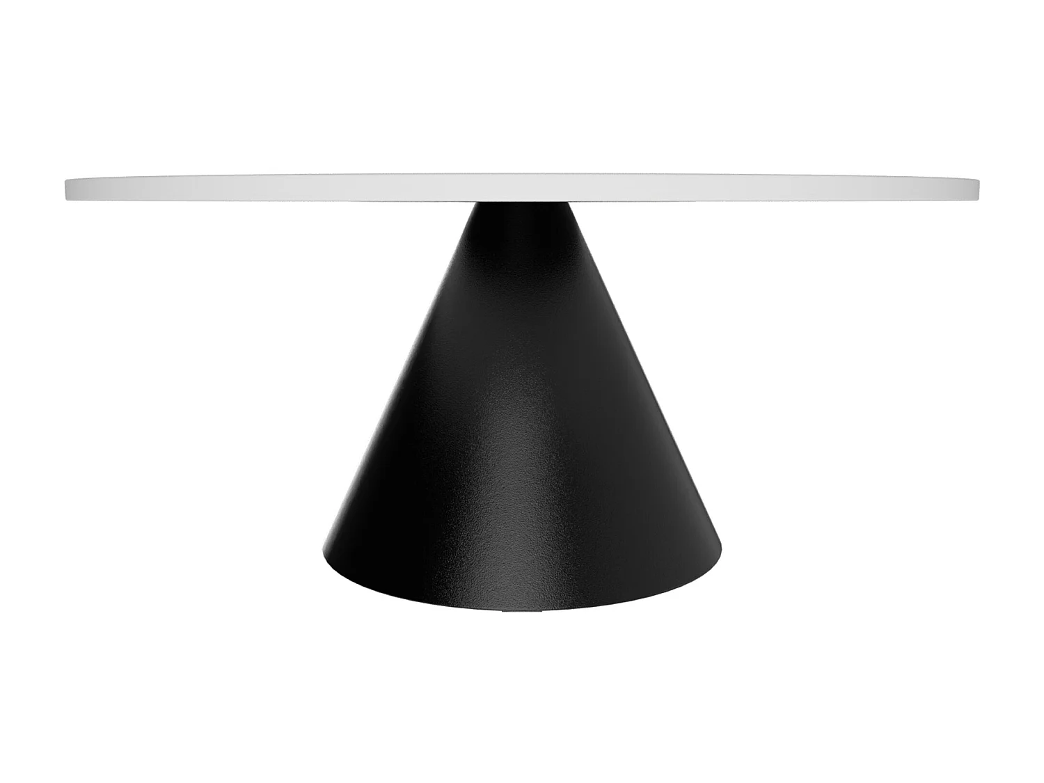 Artù Black - Mesa de jantar redonda ⌀ 120 cm de madeira laminada com base de cone de metal-Branco