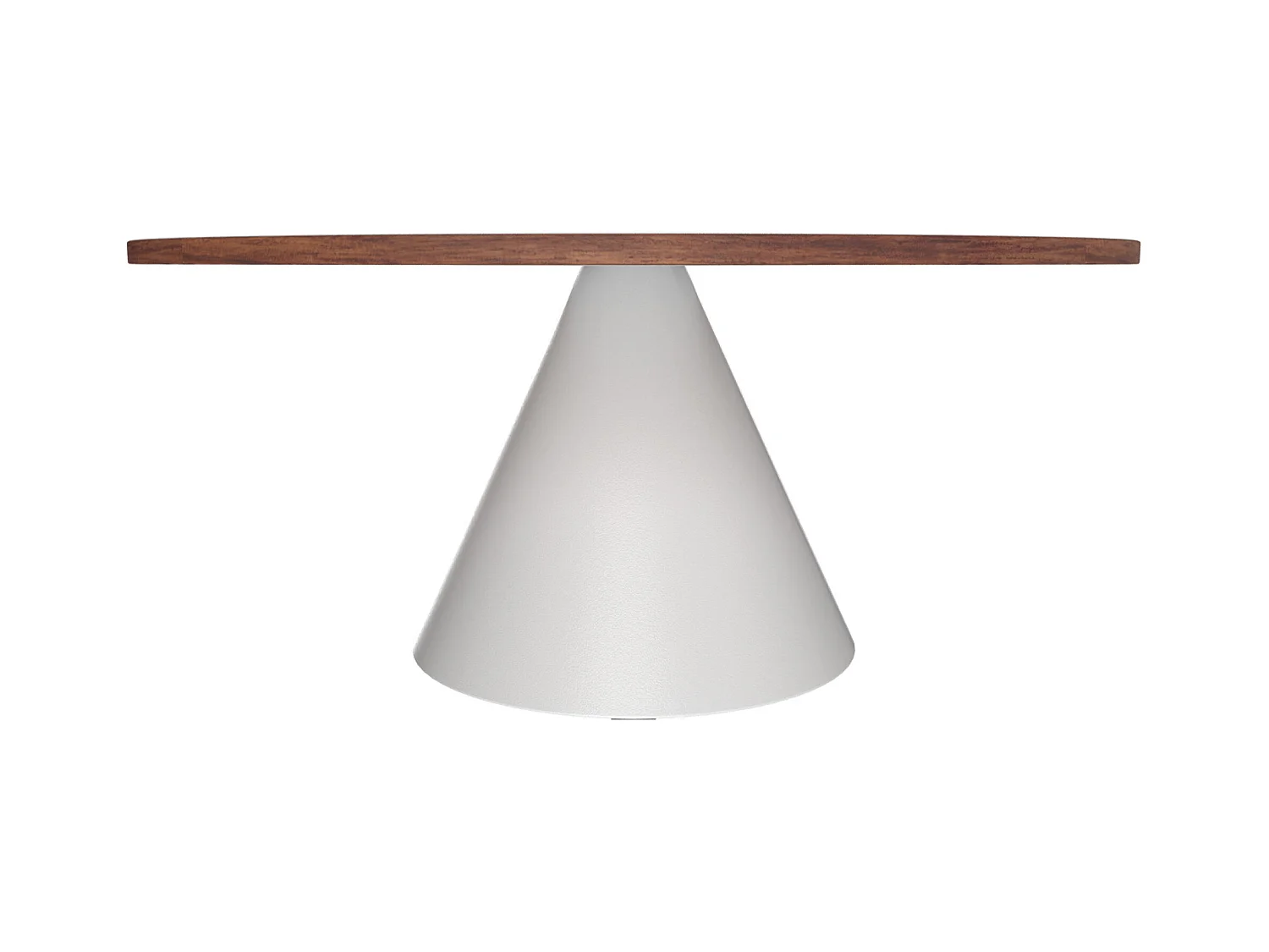 Artù White - Table de salle à manger ronde ⌀ 120 cm en bois stratifié avec base conique en métal-Marron