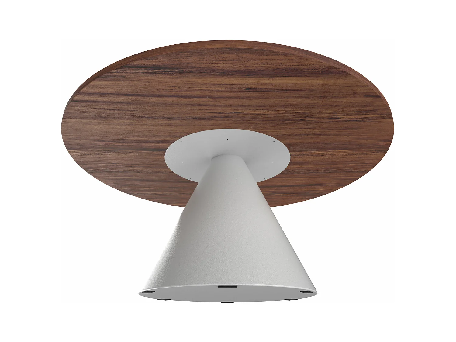 Artù White - Table de salle à manger ronde ⌀ 120 cm en bois stratifié avec base conique en métal-Marron
