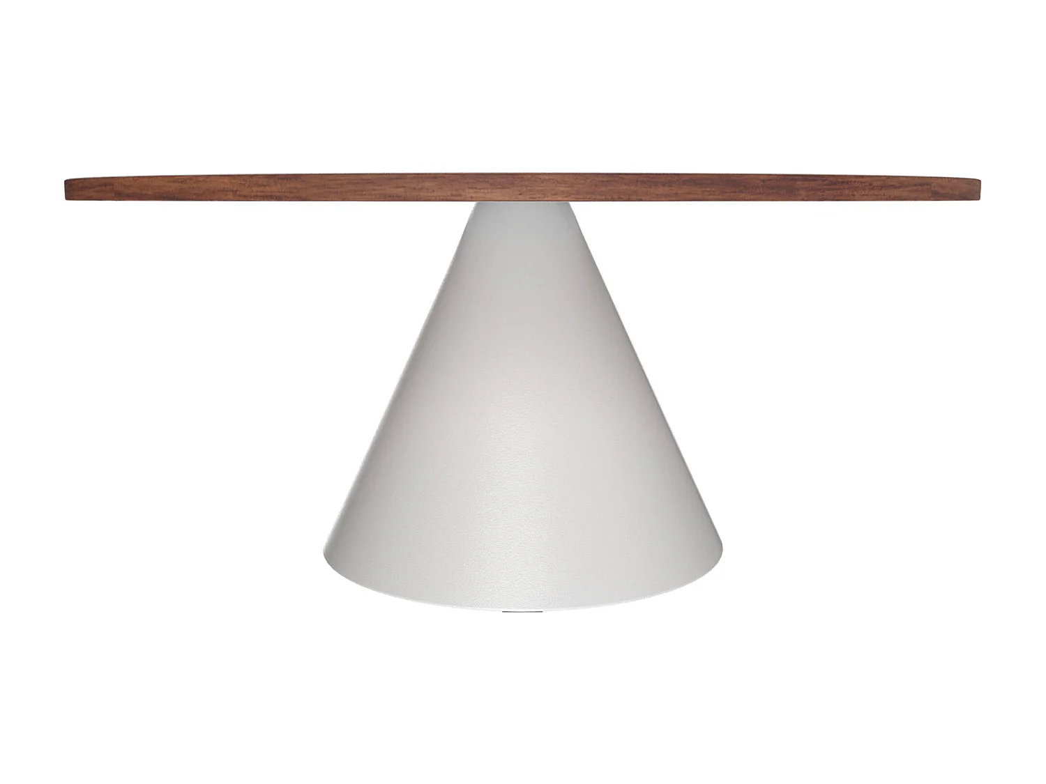 Artù White - Mesa de jantar redonda ⌀ 120 cm de madeira laminada com base de cone de metal-Castanho