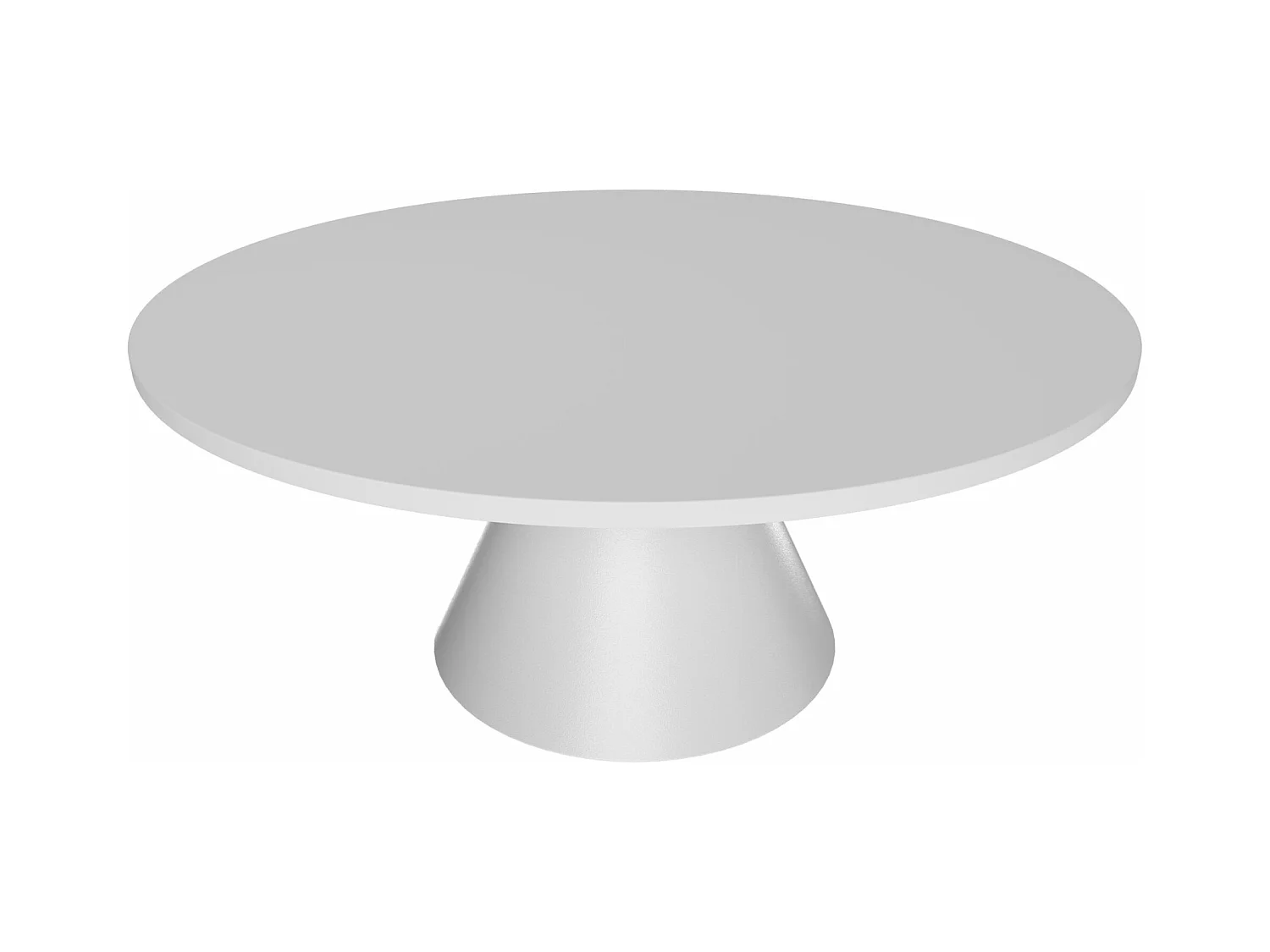 Artù White - Table de salle à manger ronde ⌀ 120 cm en bois stratifié avec base conique en métal-Blanc