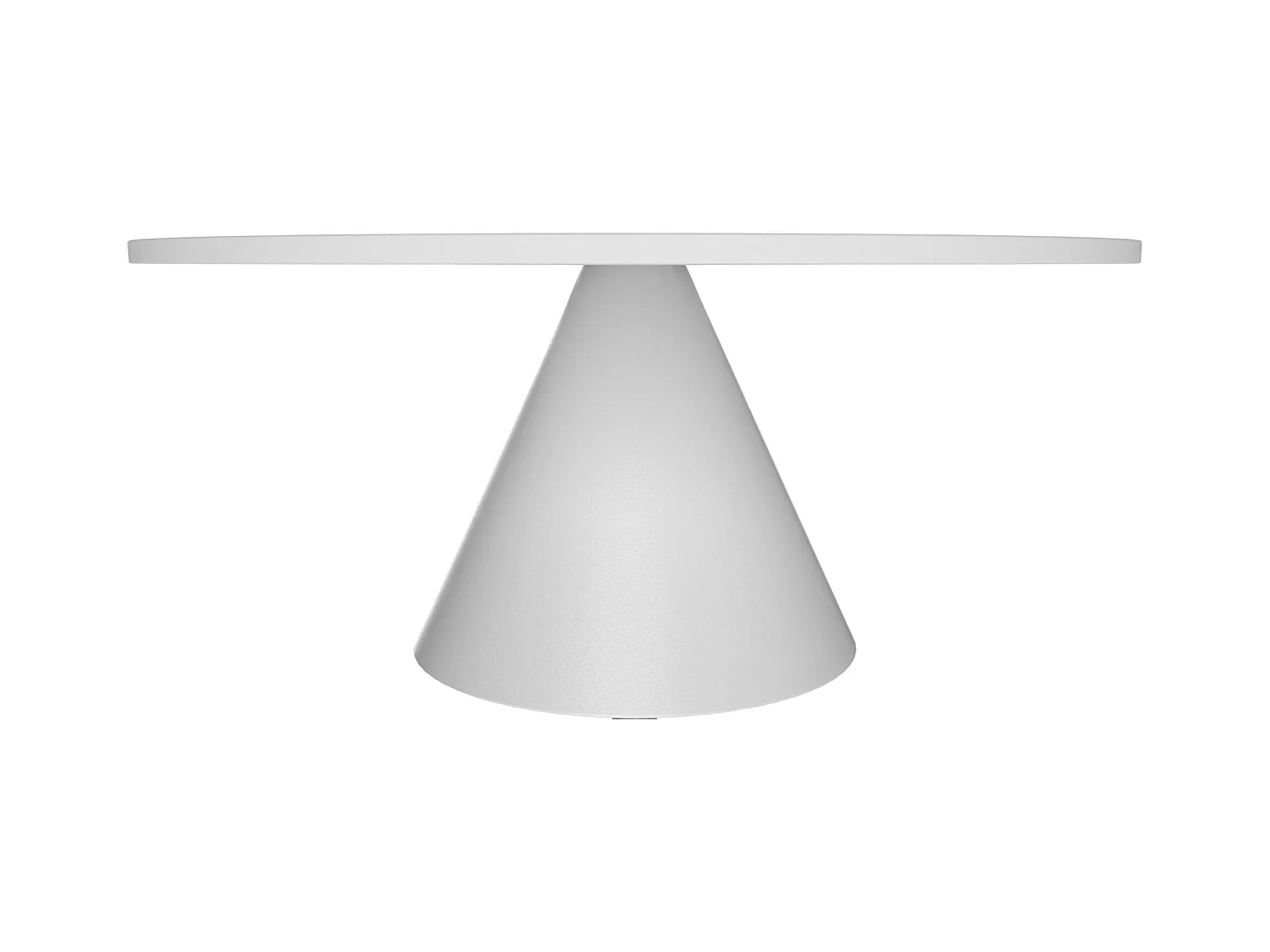 Artù White - Table de salle à manger ronde ⌀ 120 cm en bois stratifié avec base conique en métal-Blanc