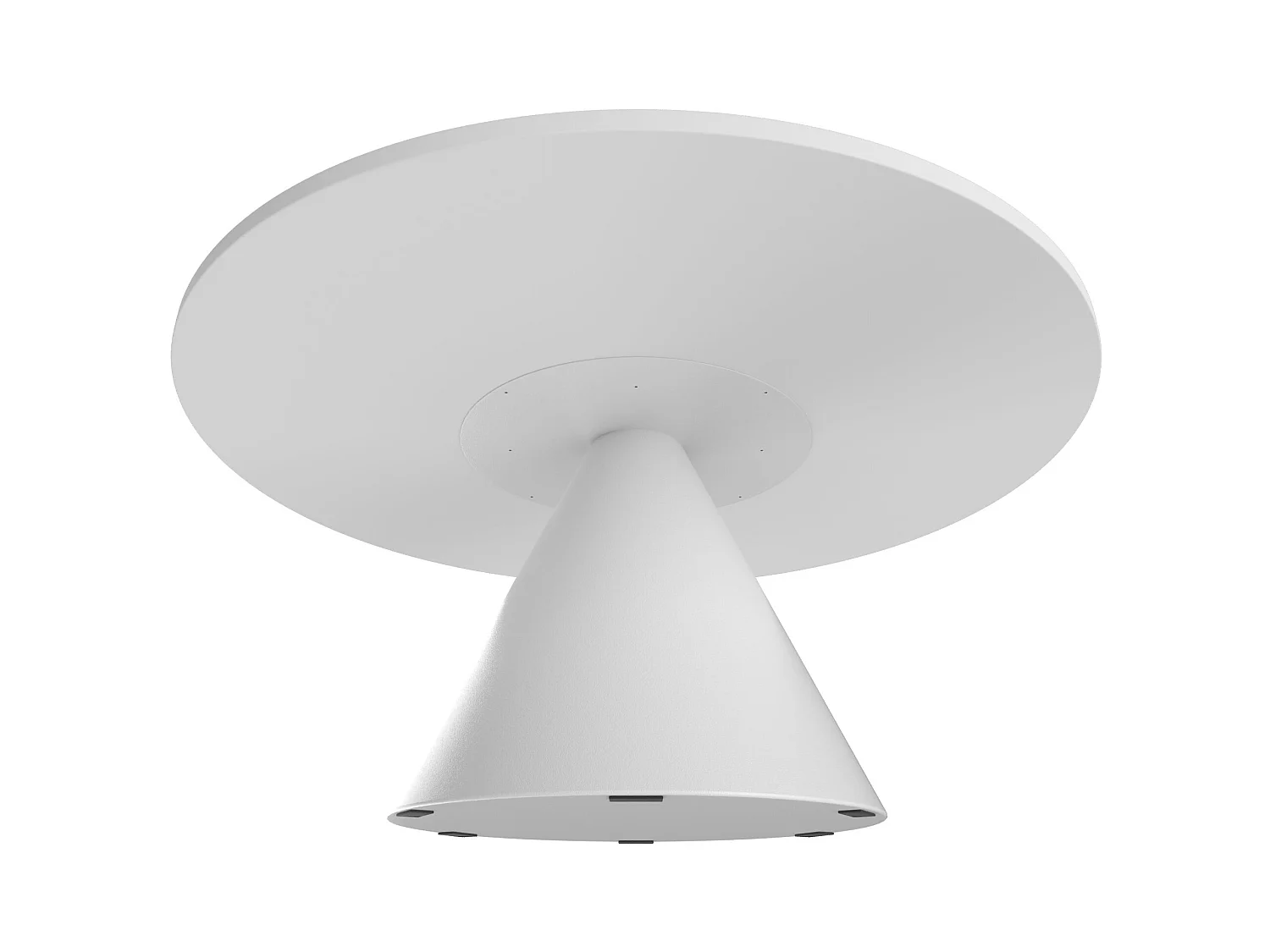 Artù White - Table de salle à manger ronde ⌀ 120 cm en bois stratifié avec base conique en métal-Blanc