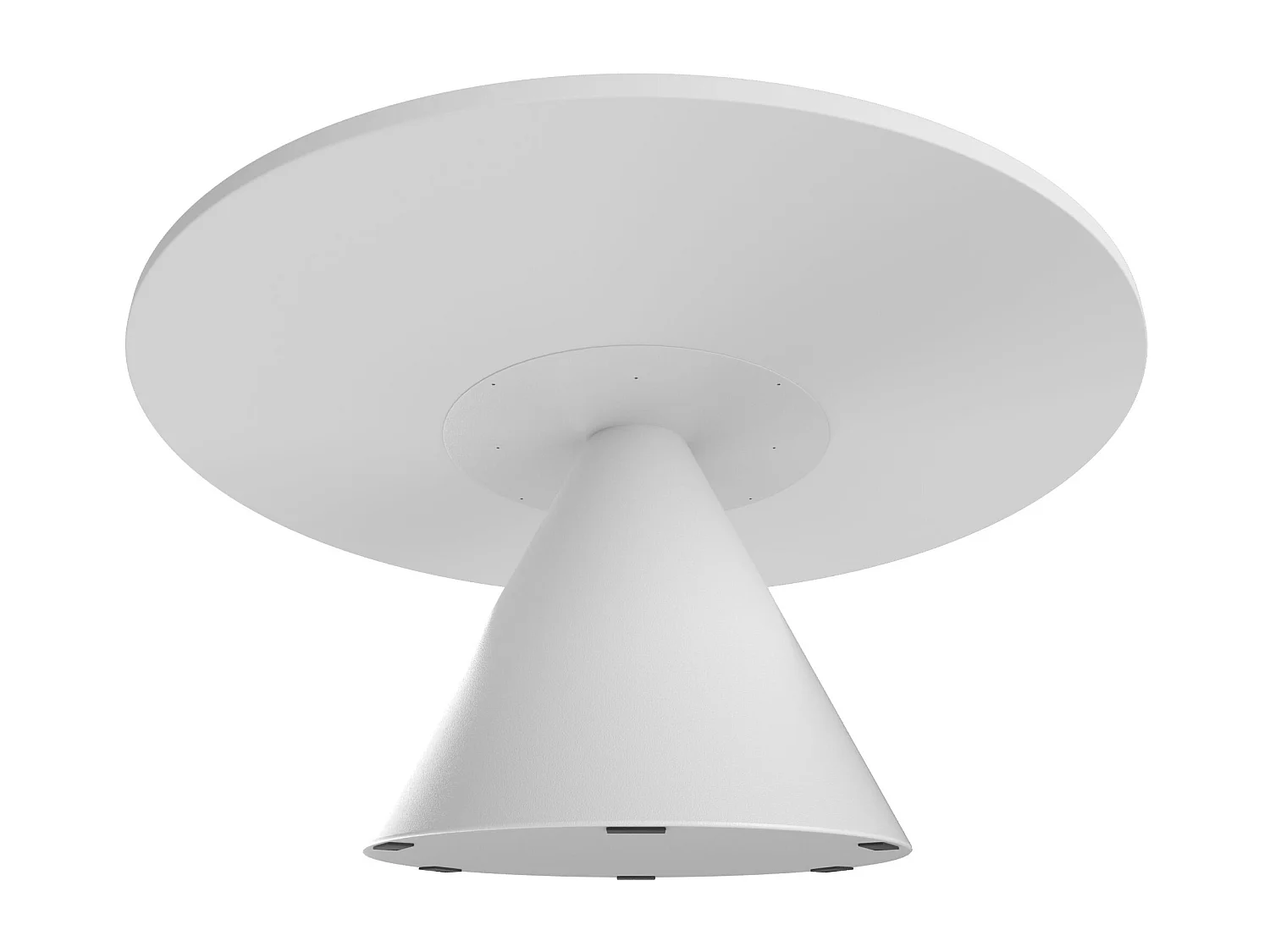 Artù White - Mesa de jantar redonda ⌀ 120 cm de madeira laminada com base de cone de metal-Branco