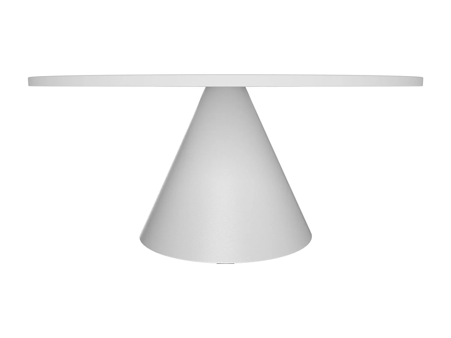 Artù White - Mesa de jantar redonda ⌀ 120 cm de madeira laminada com base de cone de metal-Branco
