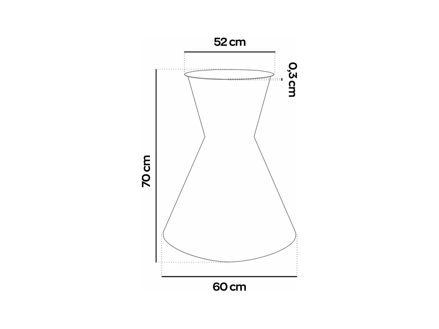 Graal - Base de table de salle à manger ronde double cône H70 cm en métal noir