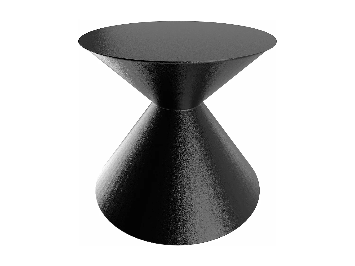 Graal - Base de mesa de jantar redonda de cone duplo H70 cm em metal preto