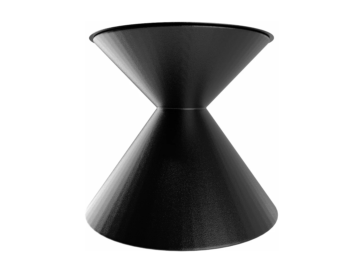 Graal - Base de mesa de jantar redonda de cone duplo H70 cm em metal preto