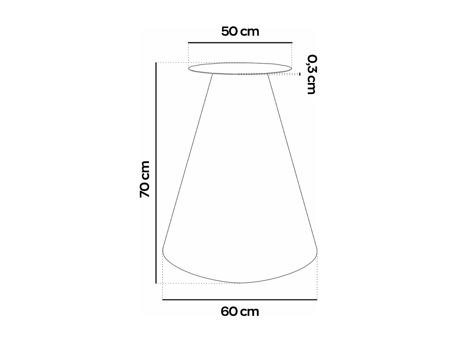 Artù - Base em forma de cone para mesa de jantar redonda, metal-Branco