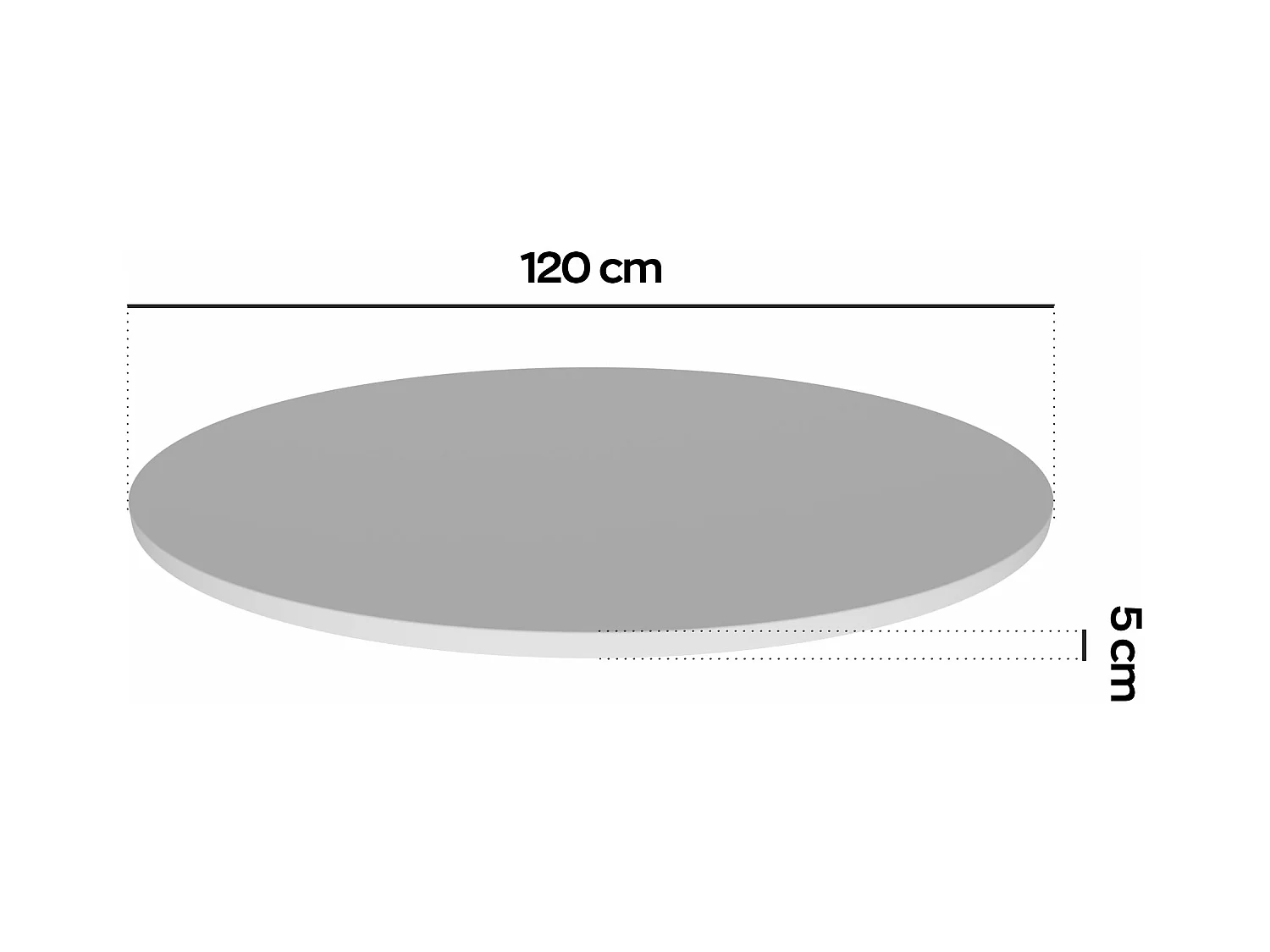 Artù - Ripiano per tavolo da pranzo rotondo ⌀ 120 cm in legno laminato-Bianco