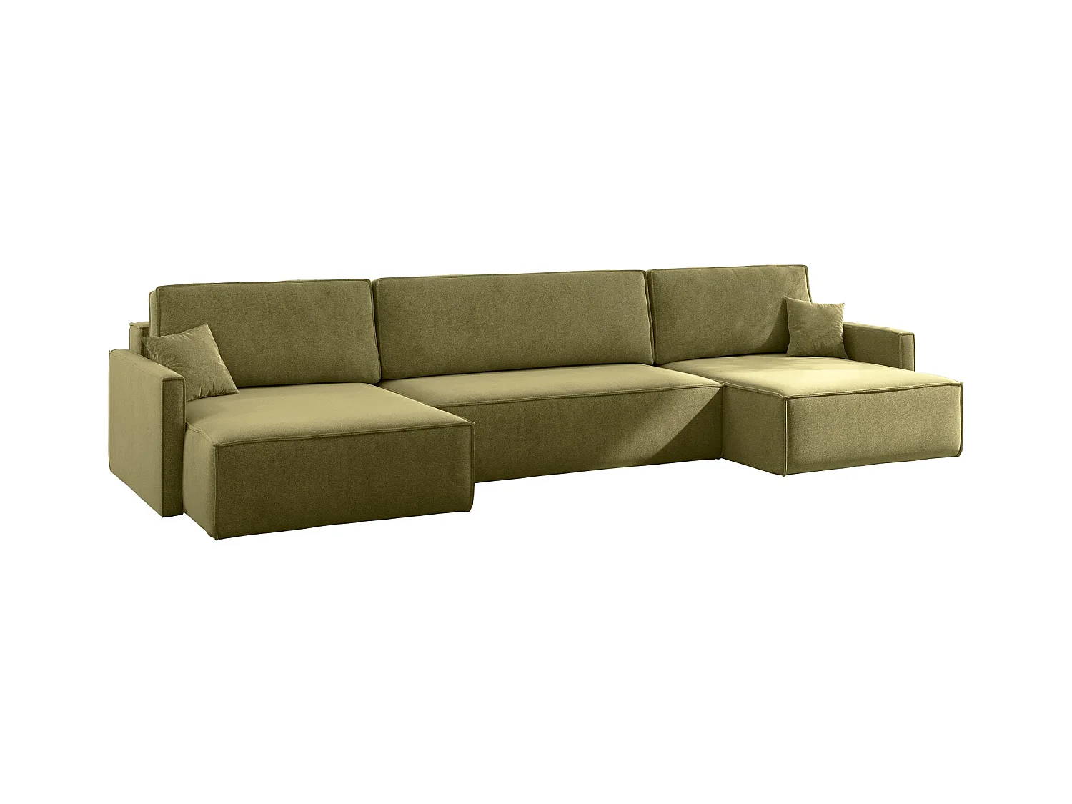 Ecksofa Carlos U-Form Mit Schlaffunktion Und Bettkasten Stoff Salvador Olive