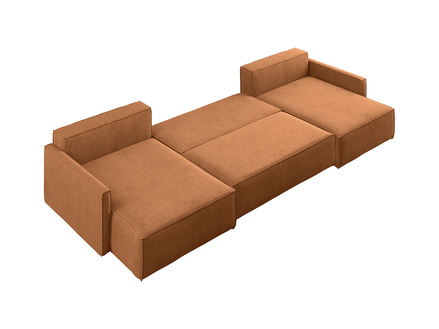 Ecksofa Carlos U-Form Mit Schlaffunktion Und Bettkasten Stoff Salvador Braun